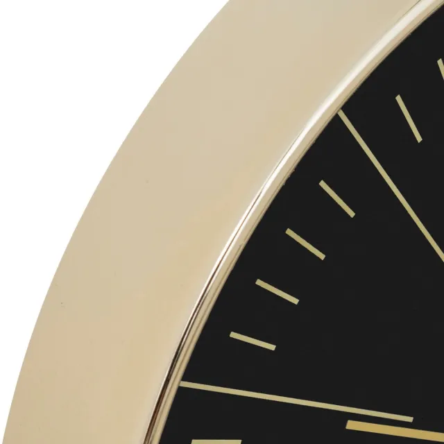 Atmosphera Edith Wandklok - Goud - Dia 30 cm Zwart