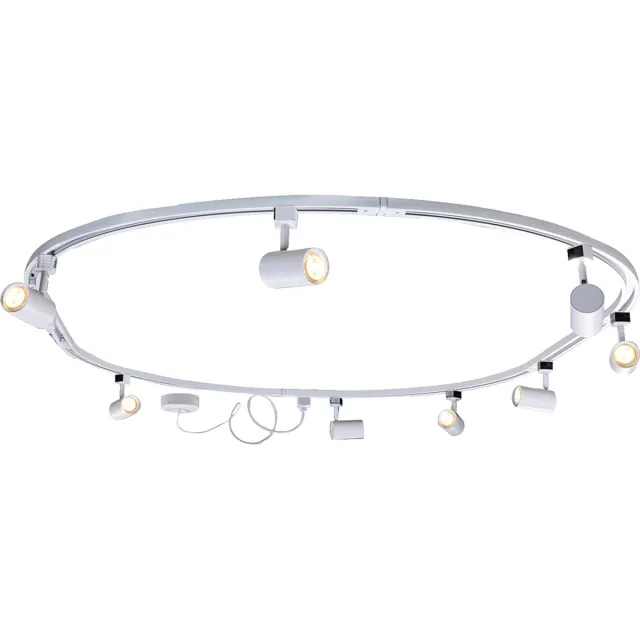 QAZQA iconic jeana - Moderne Spot railsysteem verlichting, railverlichting geschikt voor led - 8 lichts - L 220 cm - Wit - Woonkamer | Slaapkamer | Keuken