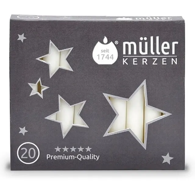 Müller Muller Kerstboomkaarsjes - Angel Chimes Kaarsjes - 20 kaarsjes wit