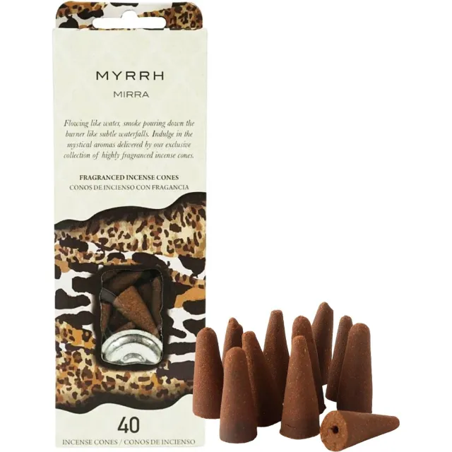 Flora Classique Wierookkegels Incense cones 40 stuks - Myrrh Bruin
