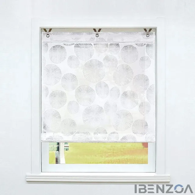 Ibenzoa Roman Blind - Semi-Transparent - 80x130 cm - Wit - Burnout