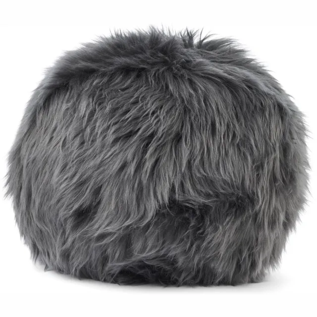 Natures collection Sheepskin House - Angeliet Kussen - Rond - Langharige Schapenvacht - D30cm Ivory