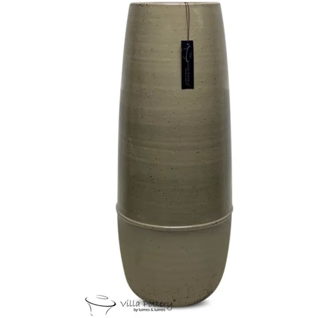 Villa Pottery Vaas Marino Metal Beige 21,5x50 cm blauw