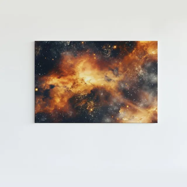 Trendex Global Canvas Schilderij - Abstract - Oranje - Wanddecoratie - 120x80x2 cm