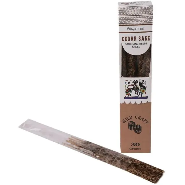 AUM Fragances 2stuks Natuurlijke wierook - Gouden ceder en salie rookharsstokjes - ruwe wierook 2x6st