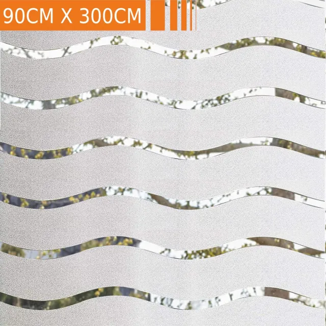 Simple Fix Raamfolie - Zonwerend en Isolerend - Decoratiefolie - Plakfolie - Zonwerend - Anti Inkijk - Statisch - Golven - 90cm x 300cm Golvend
