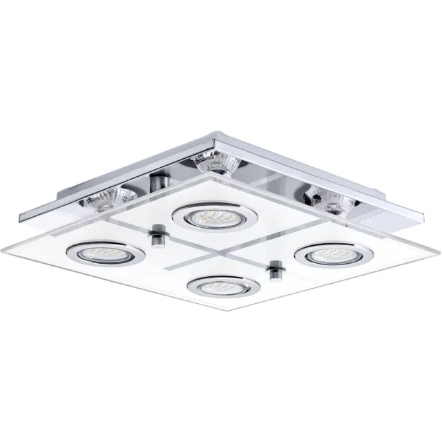 EGLO Cabo Plafondlamp - GU10 - 29 cm - Chroom/Wit