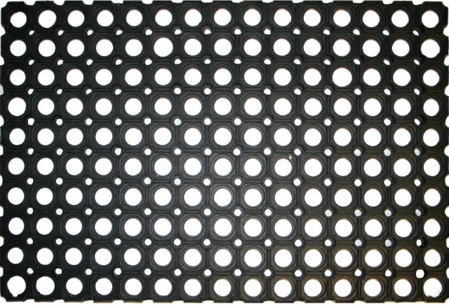 Benson Deurmat - rubber - 60x40 cm - schoonloopmat - rubberring - ringmat - buitenmat Zwart
