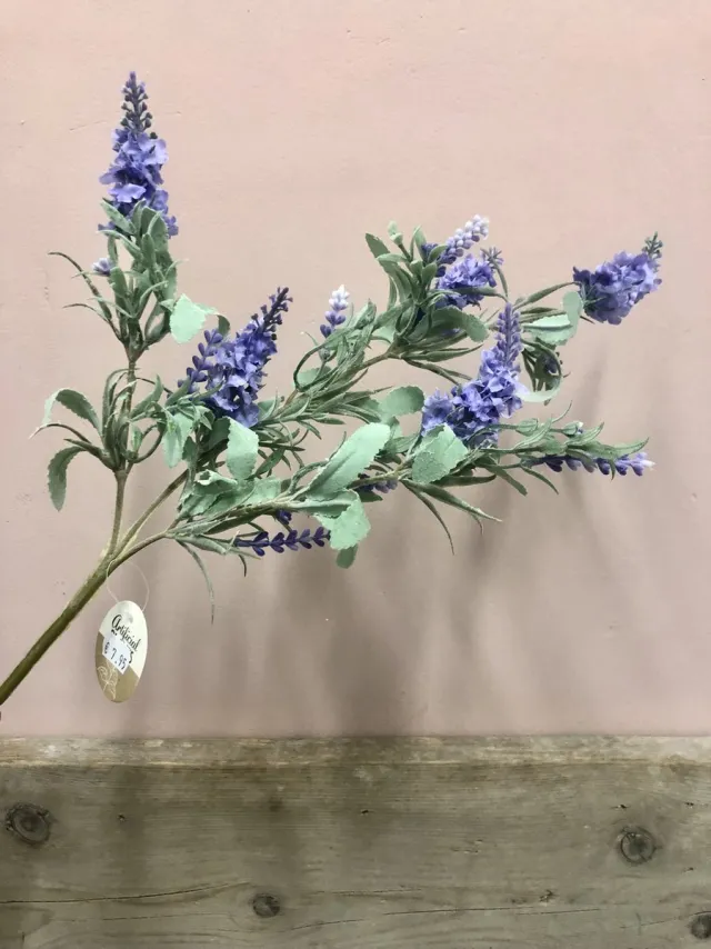 Marleyn Kunstbloem lavendel ca 50 cm (1 stuk) assorti - Kunsttak Lavendel groen en lavendel