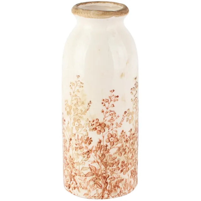 dekoratief Deco vaas 'Earth Blush', keramiek, 8x8x20cm | A265450 Wit