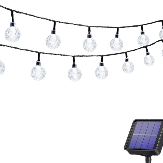 Home & Marker Lichtsnoer Buiten Solar - Tuinverlichting op Zonne Energie - Lichtslinger - Buitenverlichting Slinger - Tuinverlichting - Sfeerverlichting - 20 Lampjes - 5 Meter - Wit Licht - SOLSTICE
