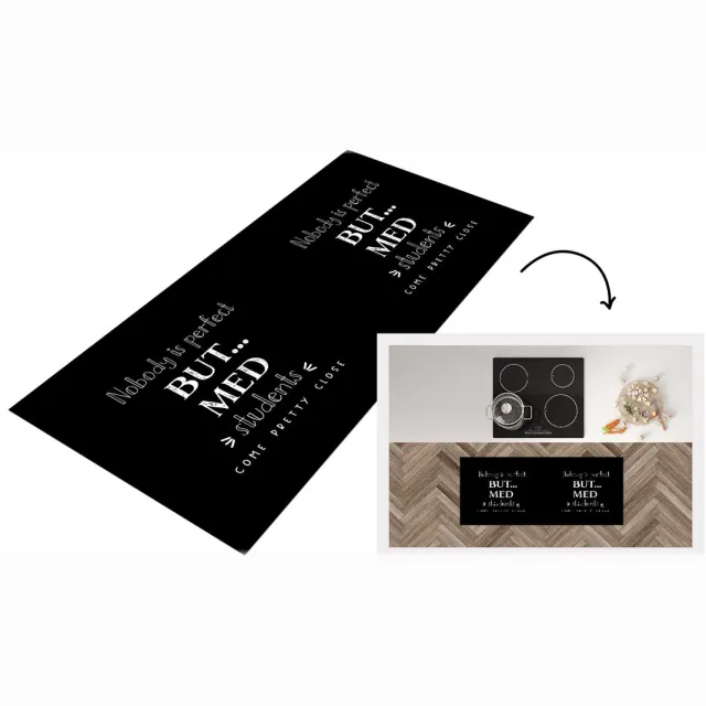 KitchenYeah Keukenloper - Loper keuken - Medicijnen - Studie - Studenten - Quotes - Keukenloper vinyl Multicolor