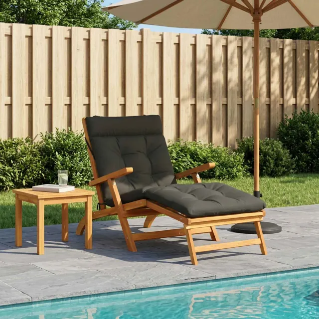 vidaXL Ligstoel Kussen VIANEN 100% Polyester Antraciet 200 x 80 x 8 cm