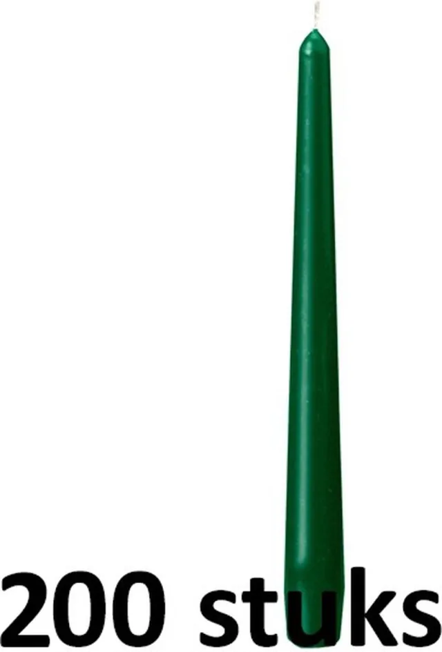 Smulders Deco 200 stuks dinerkaarsen donkergroen 245/23 (7 uur)