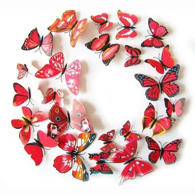 ditto.nu Ditto - 3D Vlinder Muursticker Rood