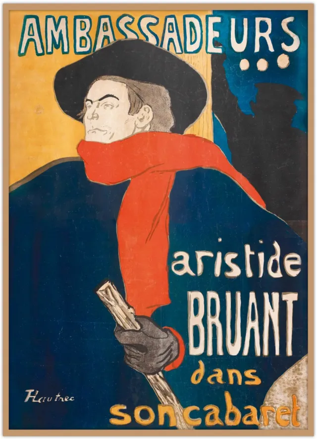 Lanzfeld (museumwebshop.com) Poster Schilderij 50x70 cm – Aristide Bruant – Henri de Toulouse-Lautrec – MuseumEditions Multi