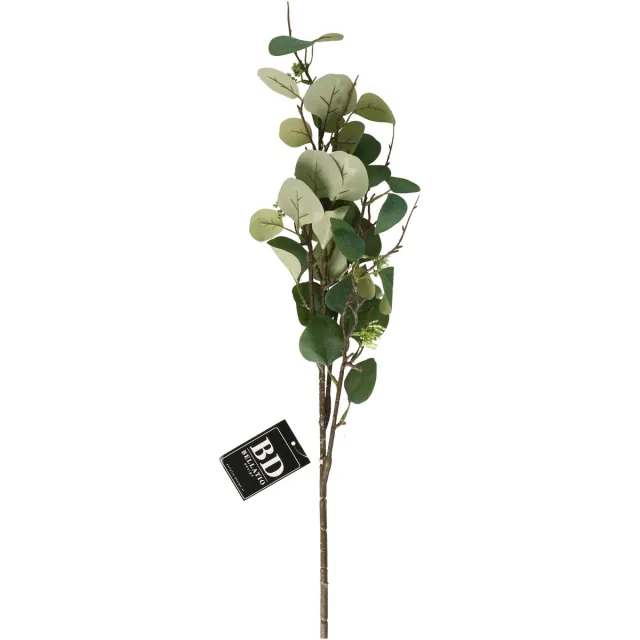Bellatio Design Kunstbloem/kunsttak Eucalyptus Narvik - 92 cm - lichtgroen - kunst zijdebloemen