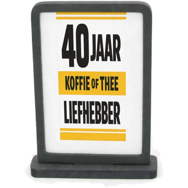 Mr Cadeautjes Houten fotolijst rechthoek met MDF inleg - design Humoristische jubileumopdruk rond een favoriete drank in een | cadeau Wit