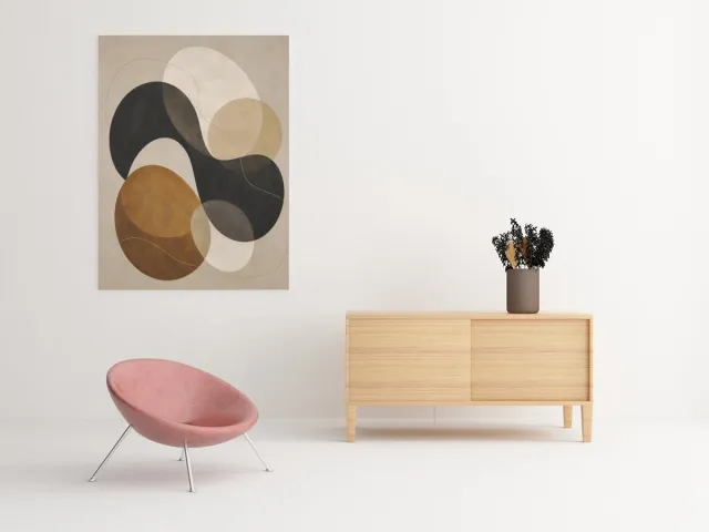Trendex Global Canvas Schilderij Minimalistische Abstracte Kunst – Luxe Wanddecoratie 75x100 cm Bruin