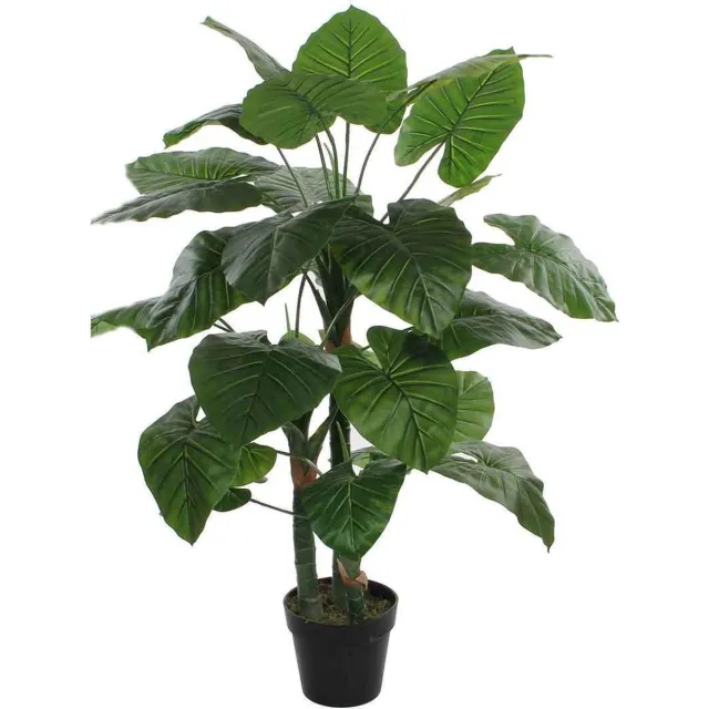 Mica Decorations Kunstplant Taro Groen - H 120cm - Kunststof pot - Mica Decorations