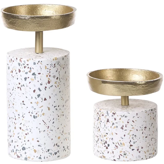 Beliani KAENGAN - Kandelaar set van 2 - Goud - Aluminium