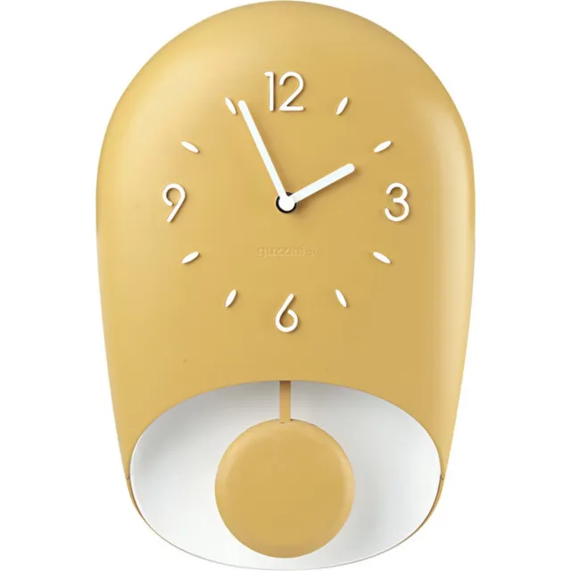 Guzzini WALL CLOCK WITH PENDULUM BELL MUSTARD YELLOW Mosterdgeel