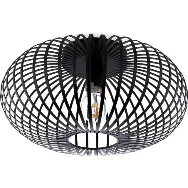 Groenovatie Metalen Plafondlamp - Zwart - E27 Fitting - ⌀40x20 cm