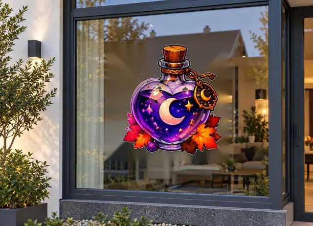De Stickerman Halloween Raamsticker 75cm Breed Herbruikbaar Weerbestendig (CV19) Multi