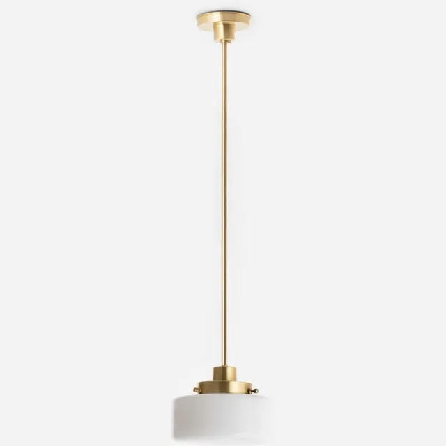 Coloured by Art Hanglamp Low Cilinder Ø 20 20's Messing - Art Deco Trade