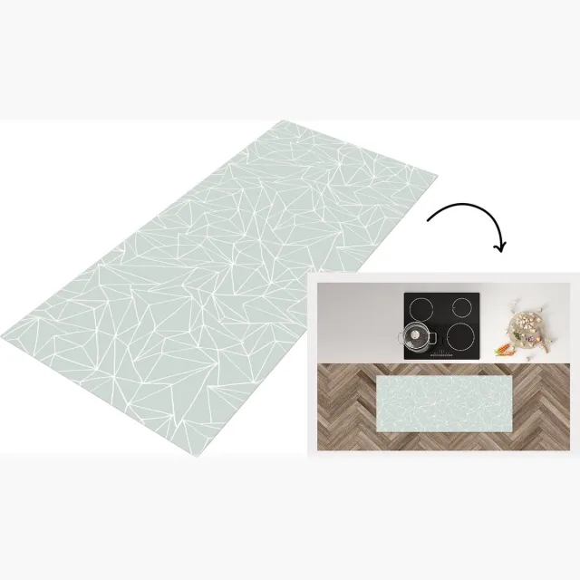 KitchenYeah Keukenloper - Loper keuken - Netwerk - Driehoek - Patronen - Keukenloper vinyl Multicolor