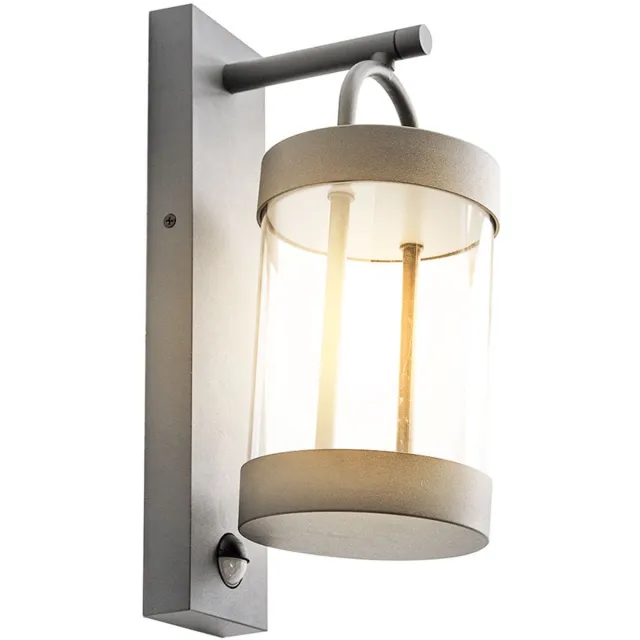 NOWA LED wandlamp buitenlamp gevellamp antraciet lantaarn voordeurlamp, aluminium, 1x LED warm wit, HxBxD 33x18,5x12,5 cm