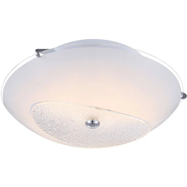 Globo Lighting Plafondlamp woonkamer kristallen plafondlamp hallamp, chroom glas, 1x LED 12W 960Lm neutraal wit, DxH 30x9,5 cm