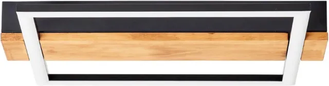 Brilliant Loneos - plafondlamp - Hout - Zwart - Warm