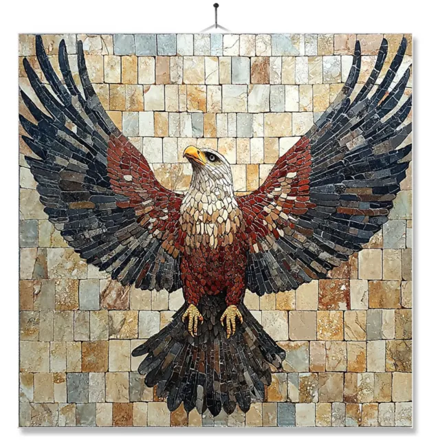 MC Living Tegel Met Opdruk | Adelaar Mozaik | Inclusief Geschenkdoos | Standaard | Ophangsysteem Multi-Color