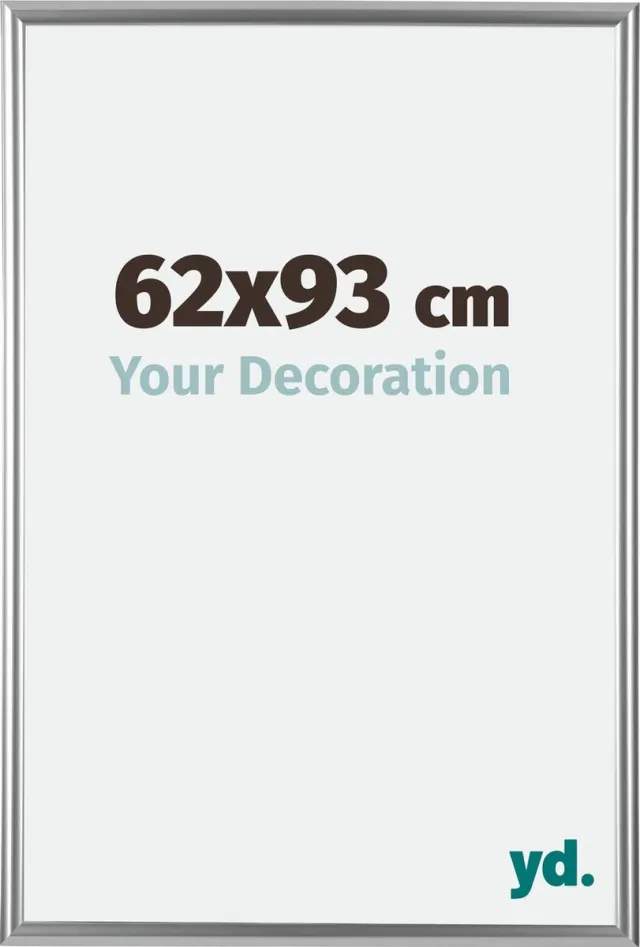 yd. Your Decoration - Fotolijst 62x93 cm - Kunststof - Zilver - Bordeaux