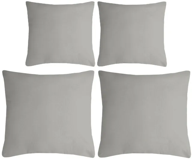 Stof Textile sierkussen Nelson - set 4x - lichtgrijs - 2 formaten - bank kussens - polyester