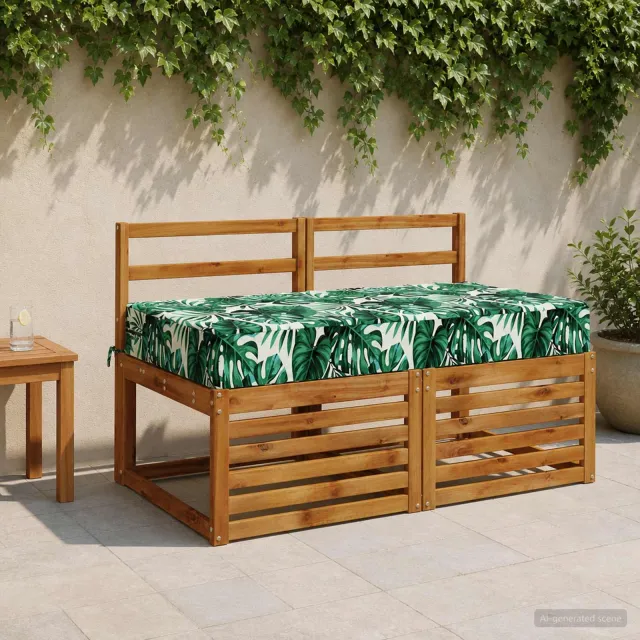 vidaXL Zitkussen SOEST 100% Polyester Bladpatroon 120 x 80 x 15 cm Groen