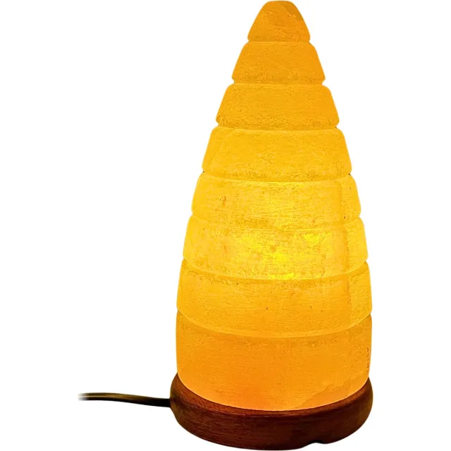 Pink Gold Zoutlamp - CONE LAMP - Himalayazout -Nachtlamp - 20cm - 2Kg - Tafellamp – Sfeerlamp – Himalaya Zoutsteen Nachtlampje – Dimbaar – Cadeau Roze