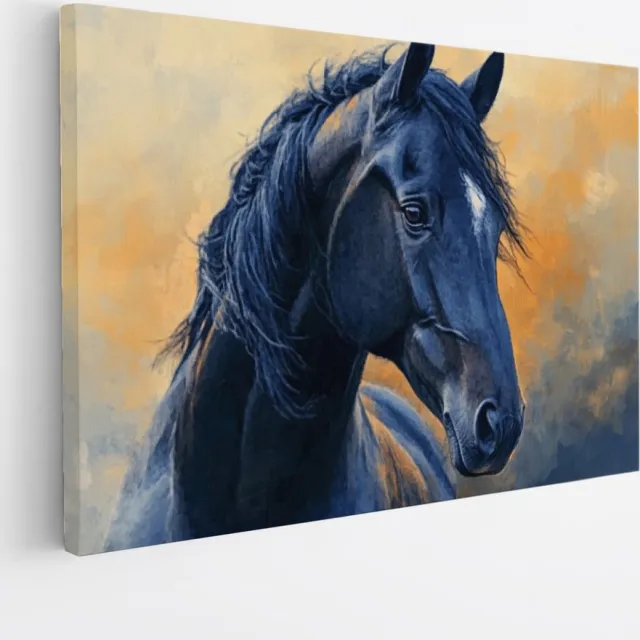 Saammp Canvas Schilderij - Kleurrijk - Abstract - Paard - Kunst - Dieren - Natuur - 50x40 - Foto op canvas - Wanddecoratie - muurdecoratie Woonkamer - Slaapkamer decoratie - Canvas Print Multicolor