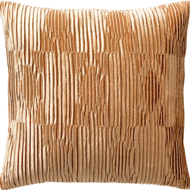 Dutch Decor CLEMENCE - kussenhoes 45x45 cm - zachte glans - luxe structuur - Almond Buff - bruin - met rits - zonder binnenkussen Beige