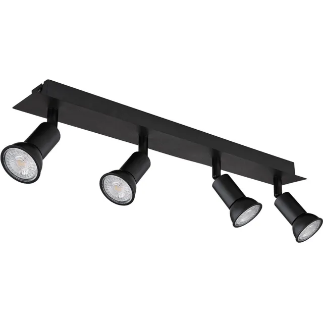 Globo Lighting Plafondlamp Spotlight Spotlight zwart Plafondspots 4 vlammen Eetkamerlamp met verstelbare spots, metaal, 4x GU10 fitting, LxBxH 50x6x9 cm