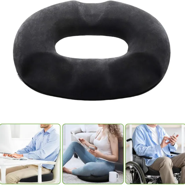 NCRealher Donutkussen - Orthopedische Zitkussens Van Traagschuim - Stuitbeenkussen - Stuitkussen Voor Verlichting Van Stuitbeenpijn Zwart