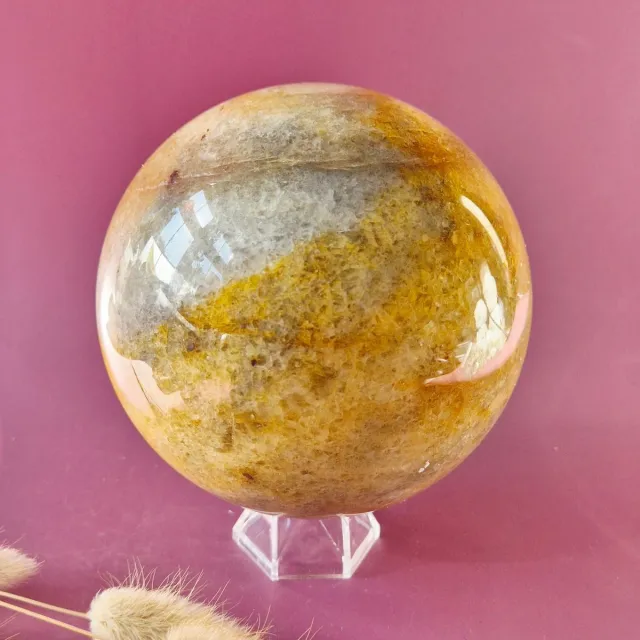 Moonlight Gemstones Golden Healer Quartz Bol – 110 mm – 2235 gram XL Edelsteen Sphere Meerkleurig