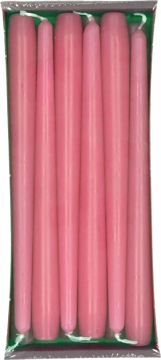 Enlightening Candles Dinerkaarsen - 36x stuks - roze - 8 branduren - 25 cm - kandelaar kaarsen - sfeerkaarsen