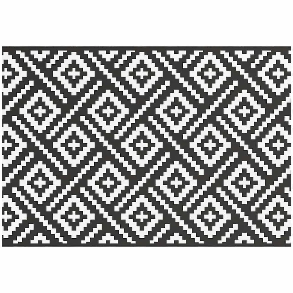 vidaXL Buitenkleed ARAKIL 160x230 cm PP wit en zwart