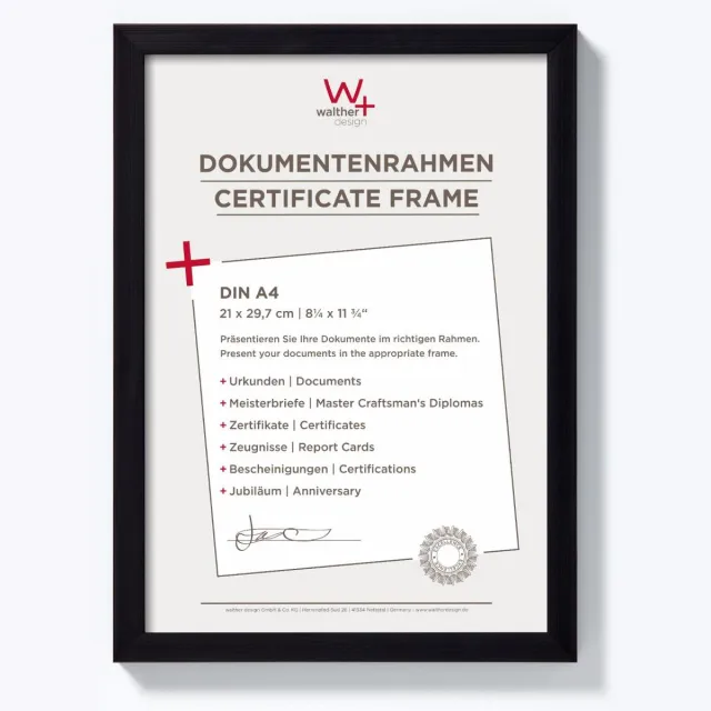 Walther Construction - Fotolijst - Fotoformaat 21x29,7 cm (DIN A4) - Zwart