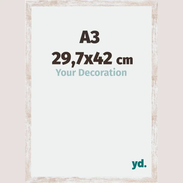 yd. Your Decoration - Fotolijst A3 29,7x42 cm - MDF - White Wash - Catania