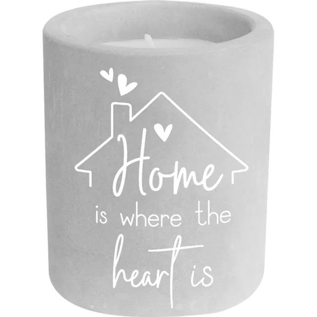 Paper dreams Kaarsje Home is where the heart is - 6,5x6,5x8 cm - Cement