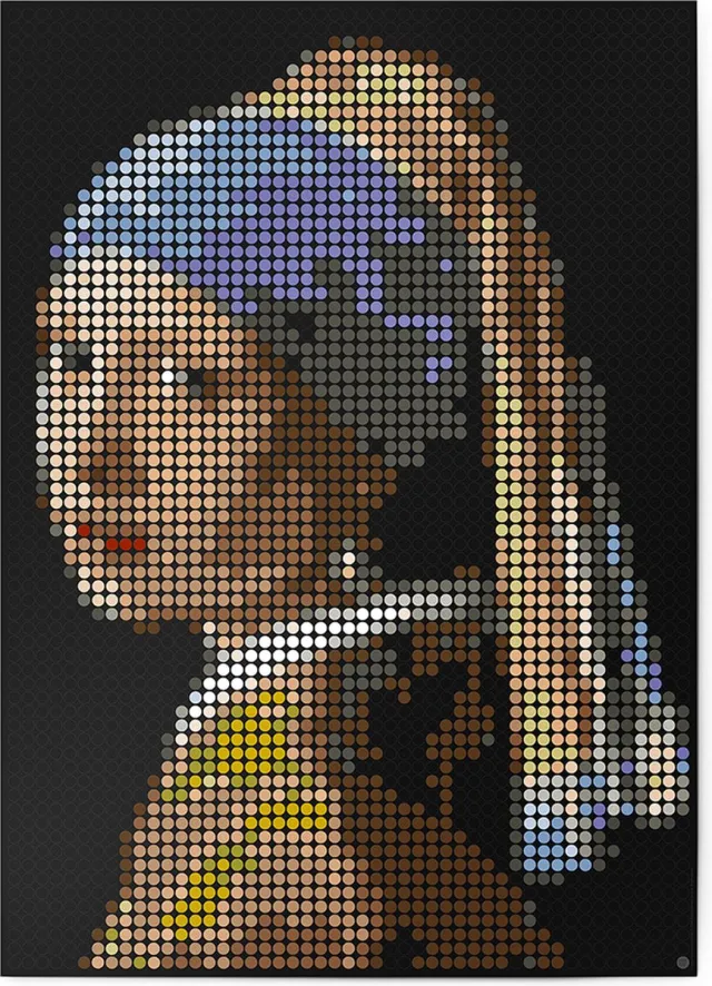 Dot On Stickerposter Puzzel Vermeer Zwart