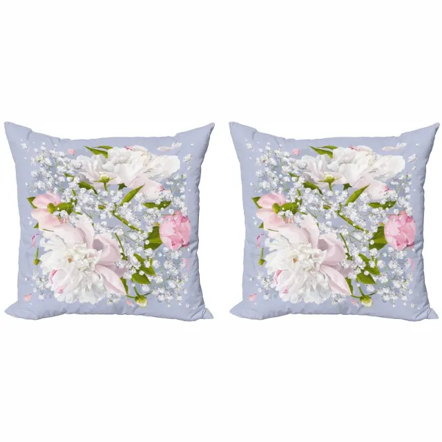 ABAKUHAUS Bloemen Kussenhoes-Set 40x40 – Dubbelzijdig bedrukt, Rits, Multicolor Meerkleurig